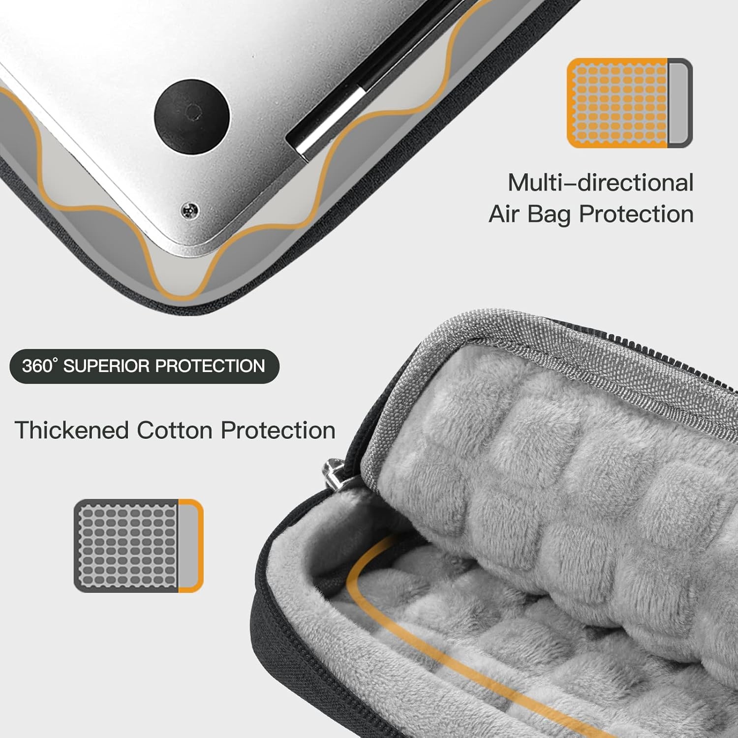 360° Protective Laptop Sleeve Bag for 15.6-16.1 inch HP Dell Asus Acer Gaming No