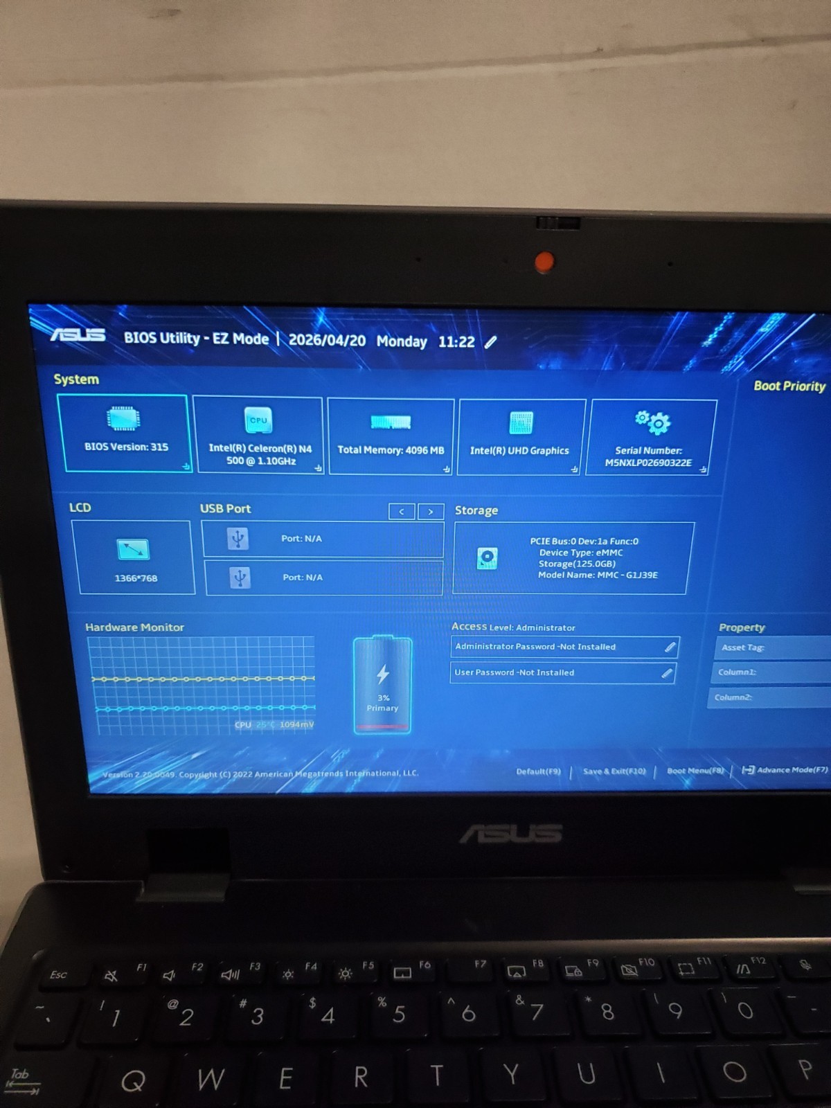Lot of 10 ASUS BR1100CK 11.6″ Intel N4500 4GB RAM 128GB SSD NO OS! #69