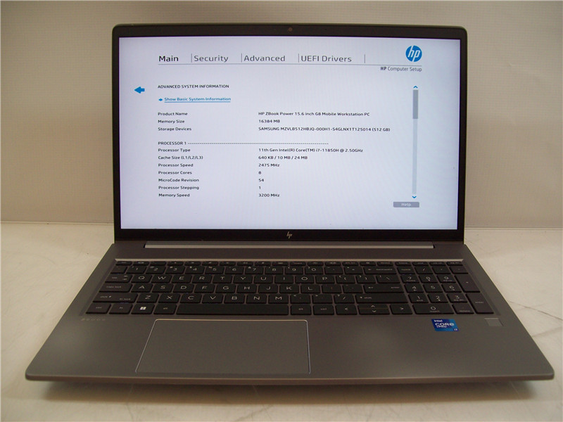 HP ZBook Power G8 Laptop i7-11850H 2.5GHz 16GB 512GB SSD Win11 COA Grade C