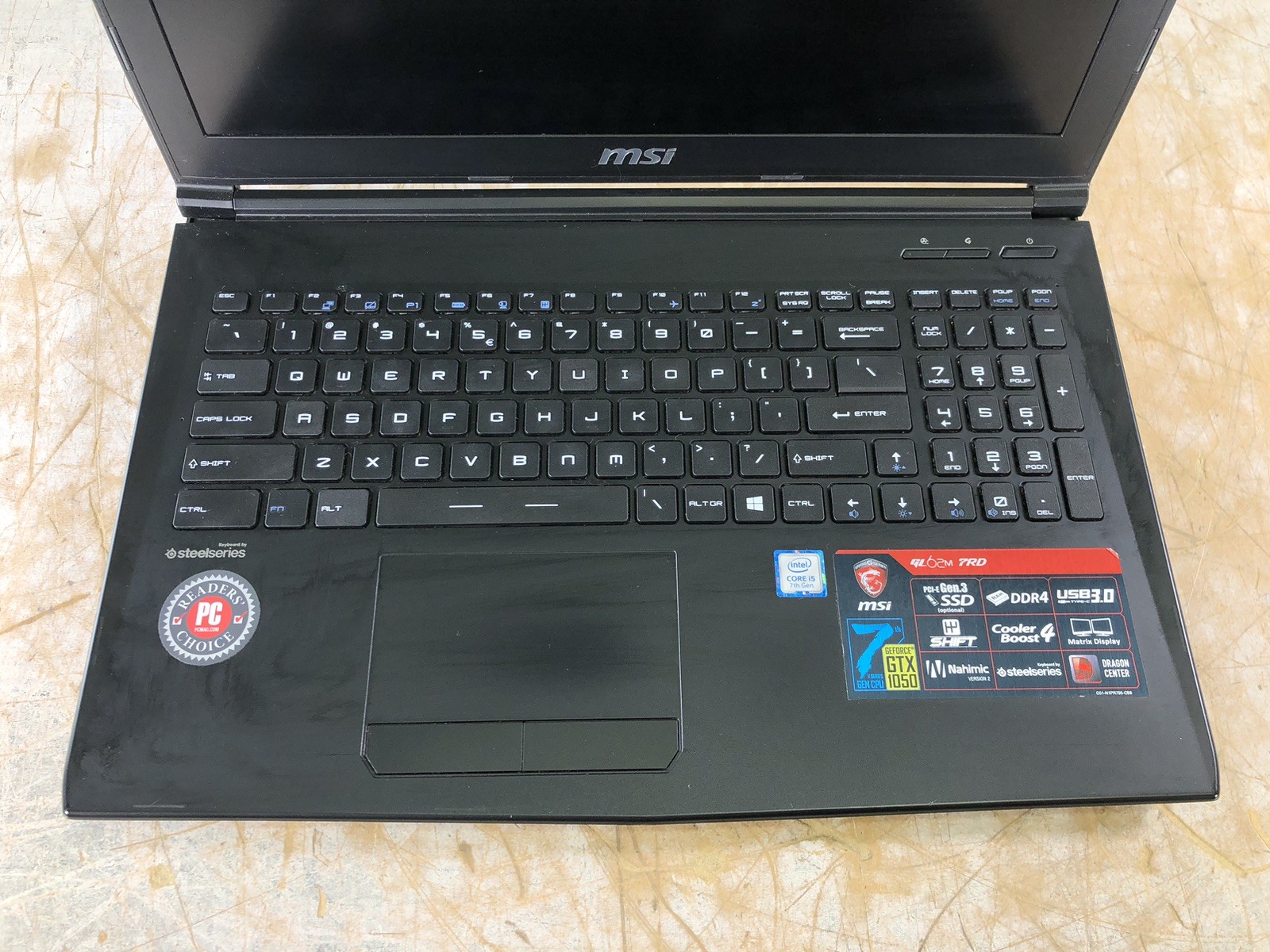 MSI MS-16J9 I5-7300HQ @ 2.50GHz, 16GB RAM, NO HDD/OS
