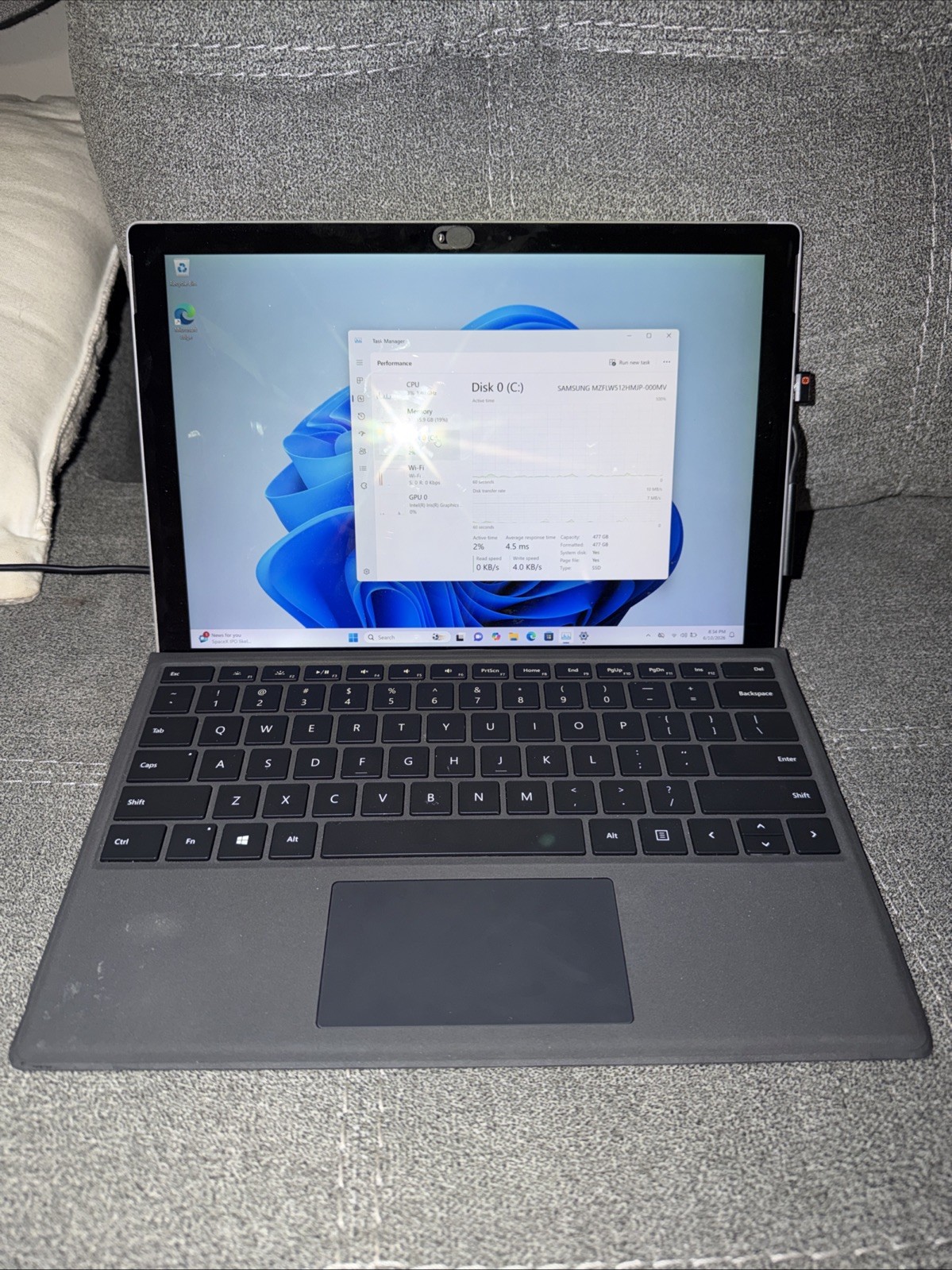 Microsoft Surface Pro 4 Core i7-6650U 2.2GHz 16GB RAM 512GB SSD Win 11,TOUCH