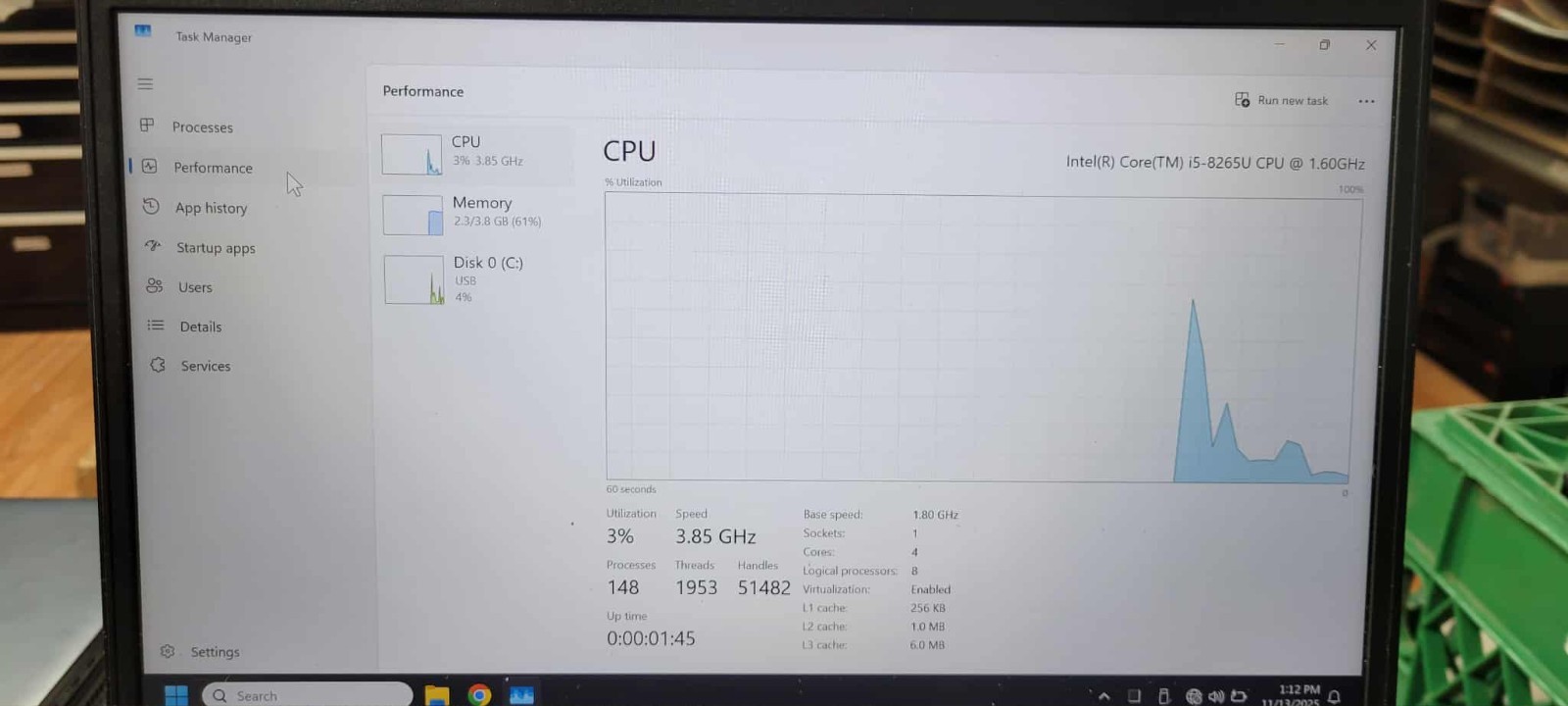 Office Lenovo Thinkpad E490 Intel i5-8265U 8GB RAM NO SSD / Charger – Special