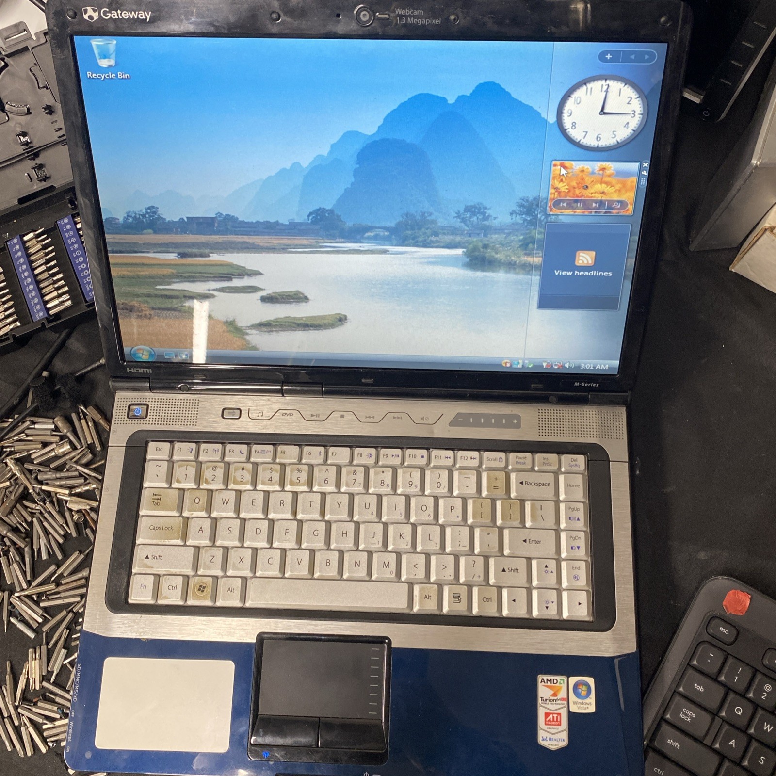 Gateway M Series SA1 AMDWindows Vista Laptop *read*