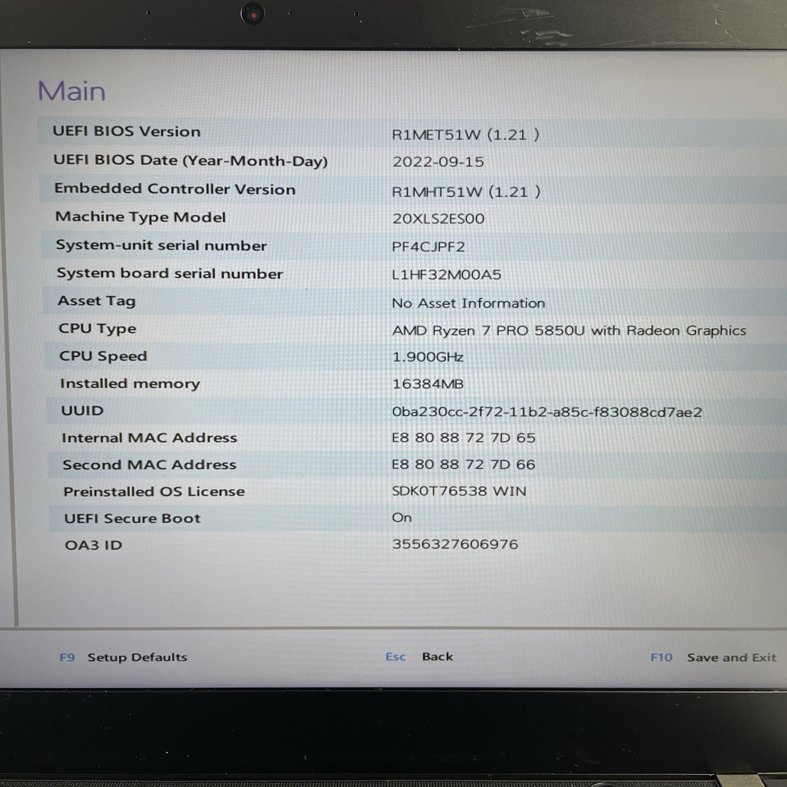 Lenovo ThinkPad T14 Gen 2a 14″ Ryzen7 Pro 5850U 1.90 GHz 16 GB RAM No SSD/OS/AC