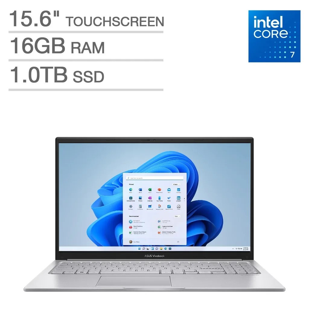 ASUS Vivobook 15.6.” Laptop Touchscreen – Core Ultra 7, 16GB, 1TB SSD, W11H