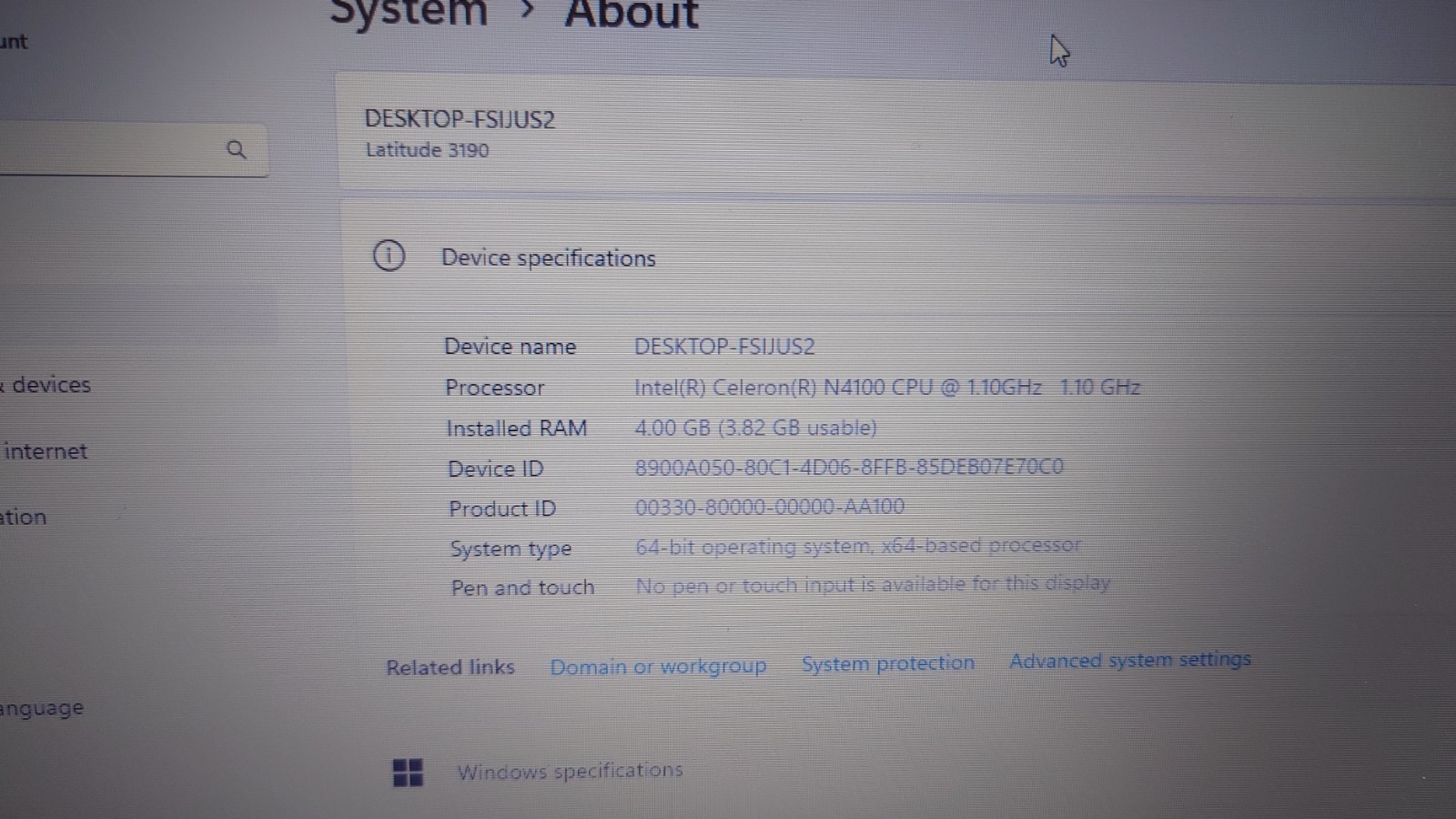Dell Latitude 3190 Windows 11 – Laptop 2-in-1 / 120GB / 4GB DDR4 / INTEL 1.1GHZ
