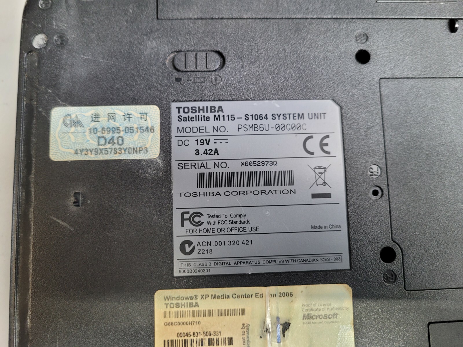 SET OF 6 TOSHIBA SATELLITES M30-S309 U400 A305-S6857 M115-S1064 M45 M205 NO HDD