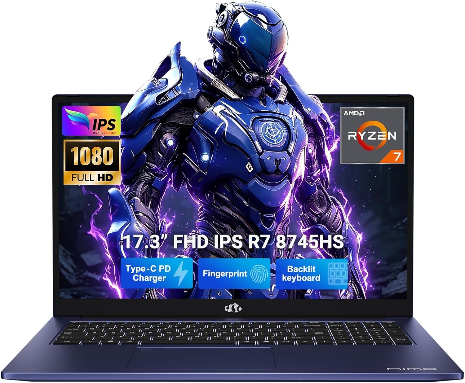 NIMO 17.3″ IPS Gaming Laptop AMD Ryzen 7 8745HS Up to 4.9GHz 32GB RAM 1TB SSD