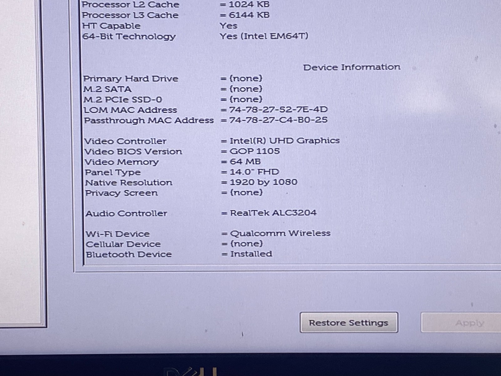 LOT (7) DELL LATITUDE 5410 i5-10310U@1.70GHz 8GB NO SSD BIOS TESTED *READ