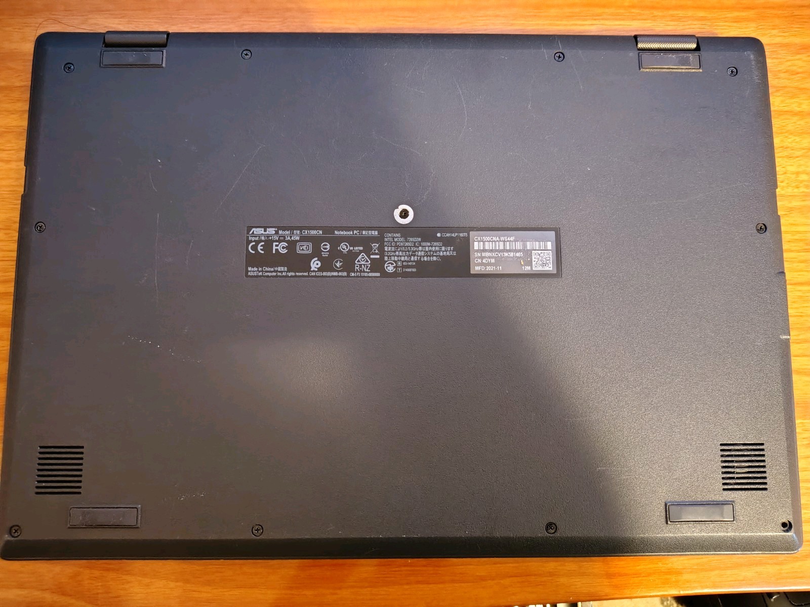 ASUS Chromebook CX1 15.6″ Laptop – Intel Celeron 4GB RAM 64GB eMMC Black CX1500