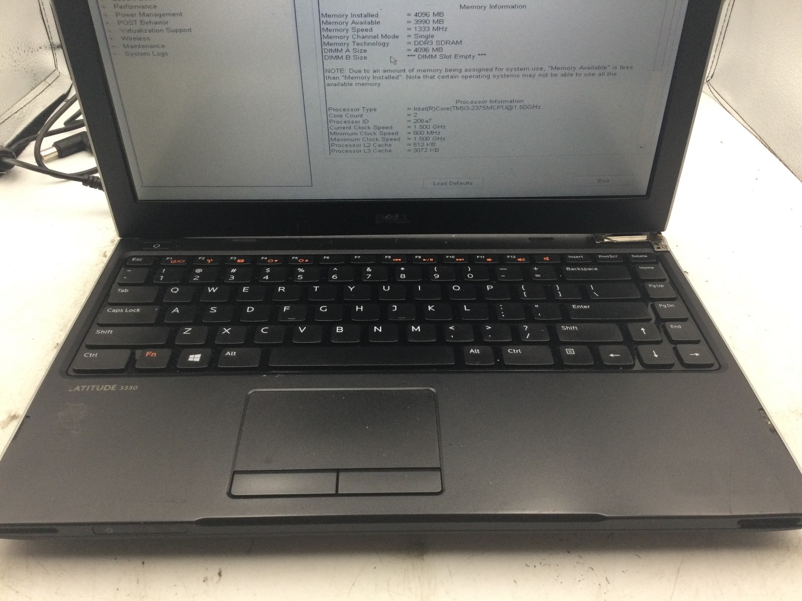 DELL LATITUDE 3330 – BOOTS TO BIOS – INTEL I3 2375M – 4GB RAM – READ DESC – BB!!