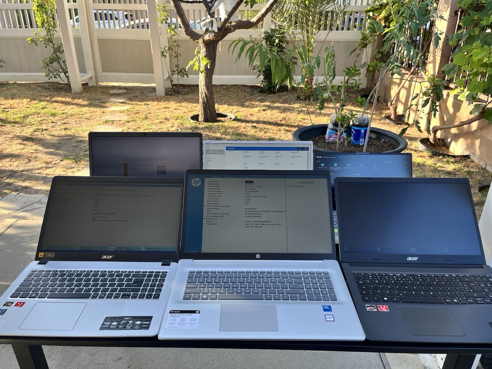 Laptop Lot of 6 |Ryzen/Intel/Nvidia/HP/Dell/Acer| For Parts or Repair