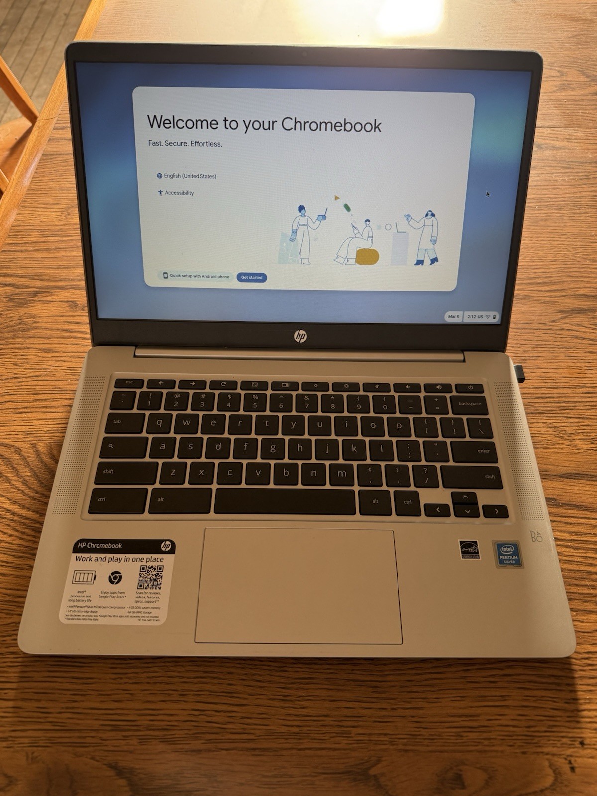 HP Chromebook 14A-NA0052TG 14” (64GB eMMC Intel Celeron N4020 1.1GHz 4GB…