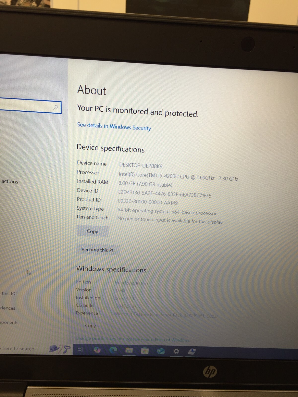 HP Elitebook 850 G1 Core i5-4th gen 8GB RM 1TB HHD 1.60 GHZ WIN 10 PRO