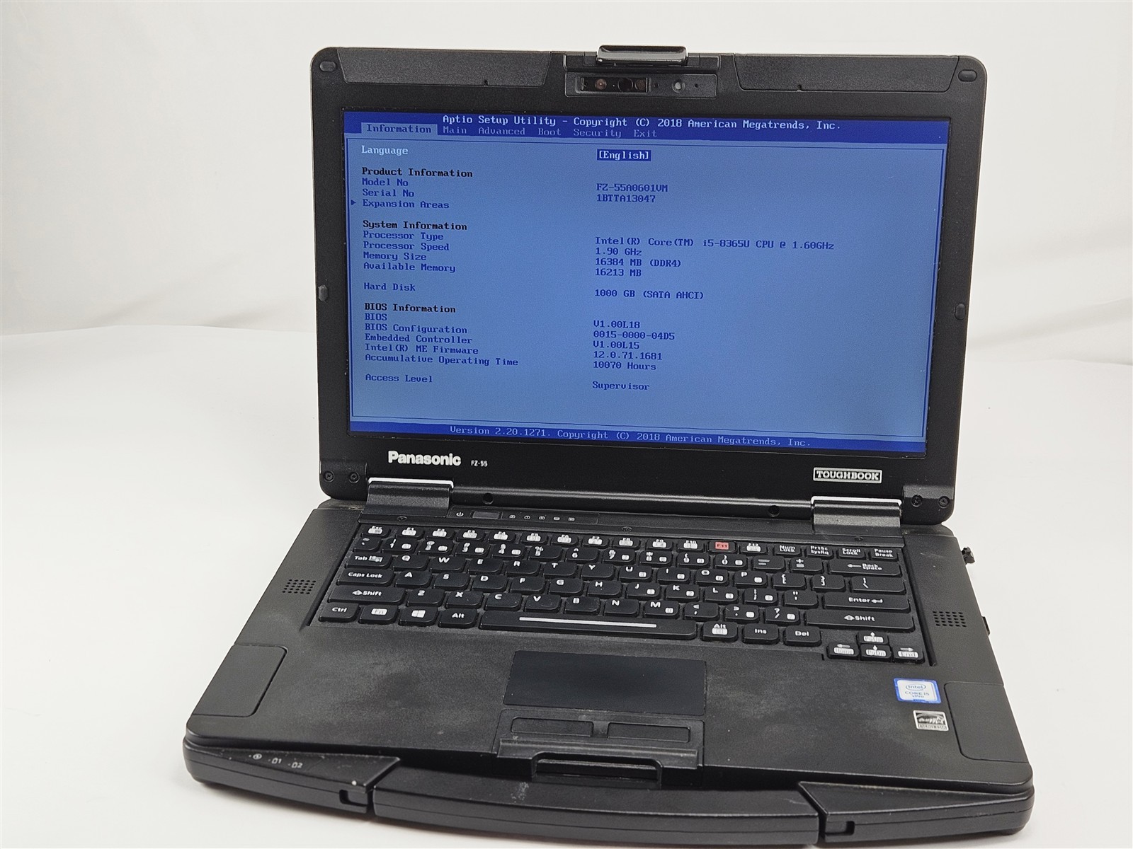 Panasonic Toughbook FZ-55 14″ 1.6GHz i5-8365U 16GB 1TB SSD Side Panel Missing