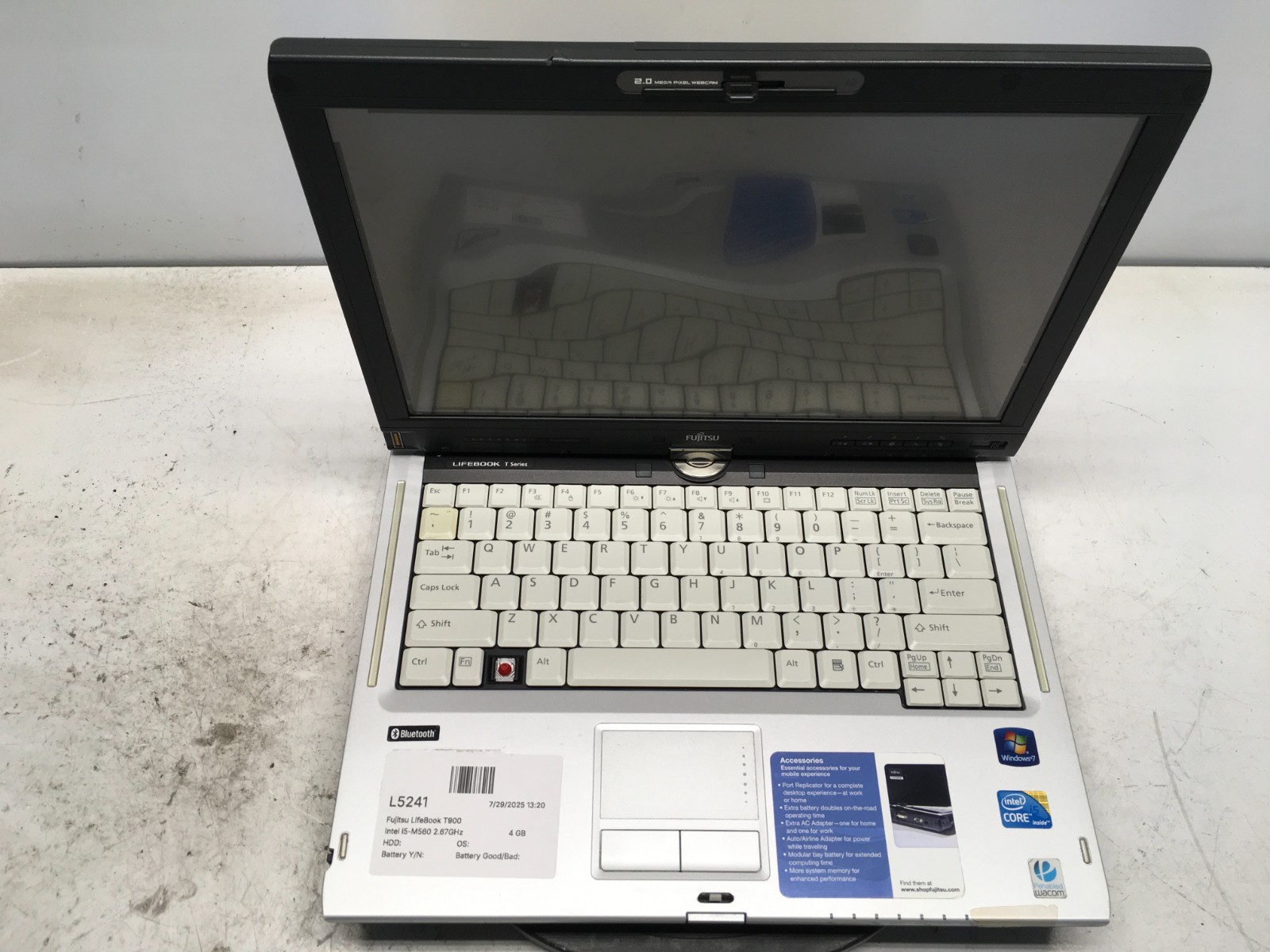 Fujitsu LifeBook T900 Intel i5-M560 2.67GHz 4 GB NO HDD