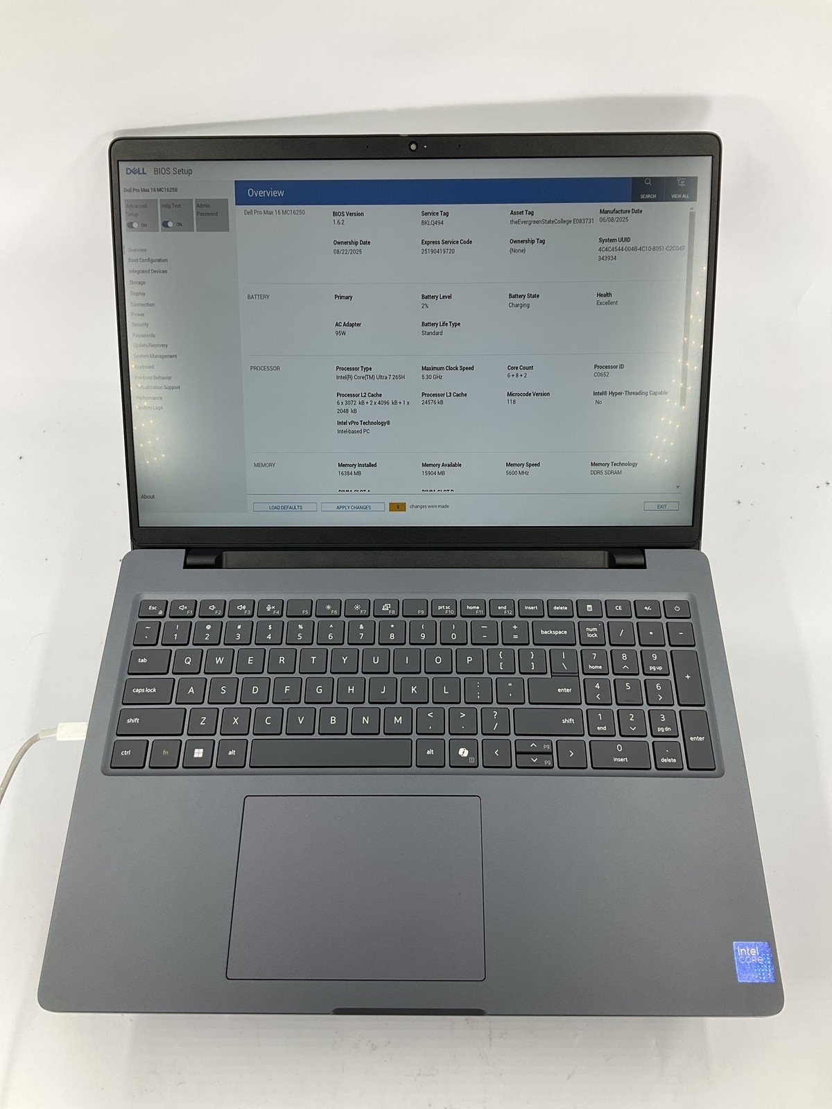 Dell Pro Max 16 MC16250 16″ Core Ultra 7 265H 512GB 16GB A Win 11 Pro