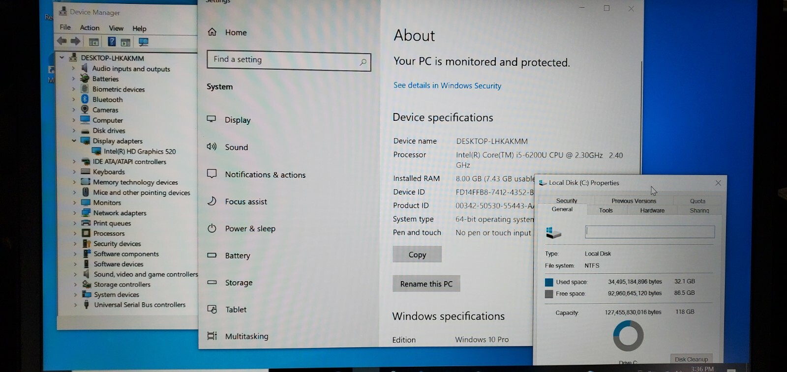 Lenovo ThinkPad T460S Laptop i5-6200U 2.3GHz 128GB SSD 8GB RAM 14″ Windows 10