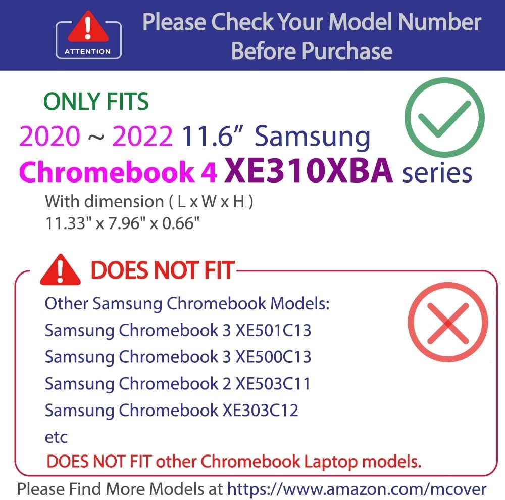 Case for 2020~2022 11.6″ Samsung Chromebook 4 XE310XBA Series Laptop – Orange