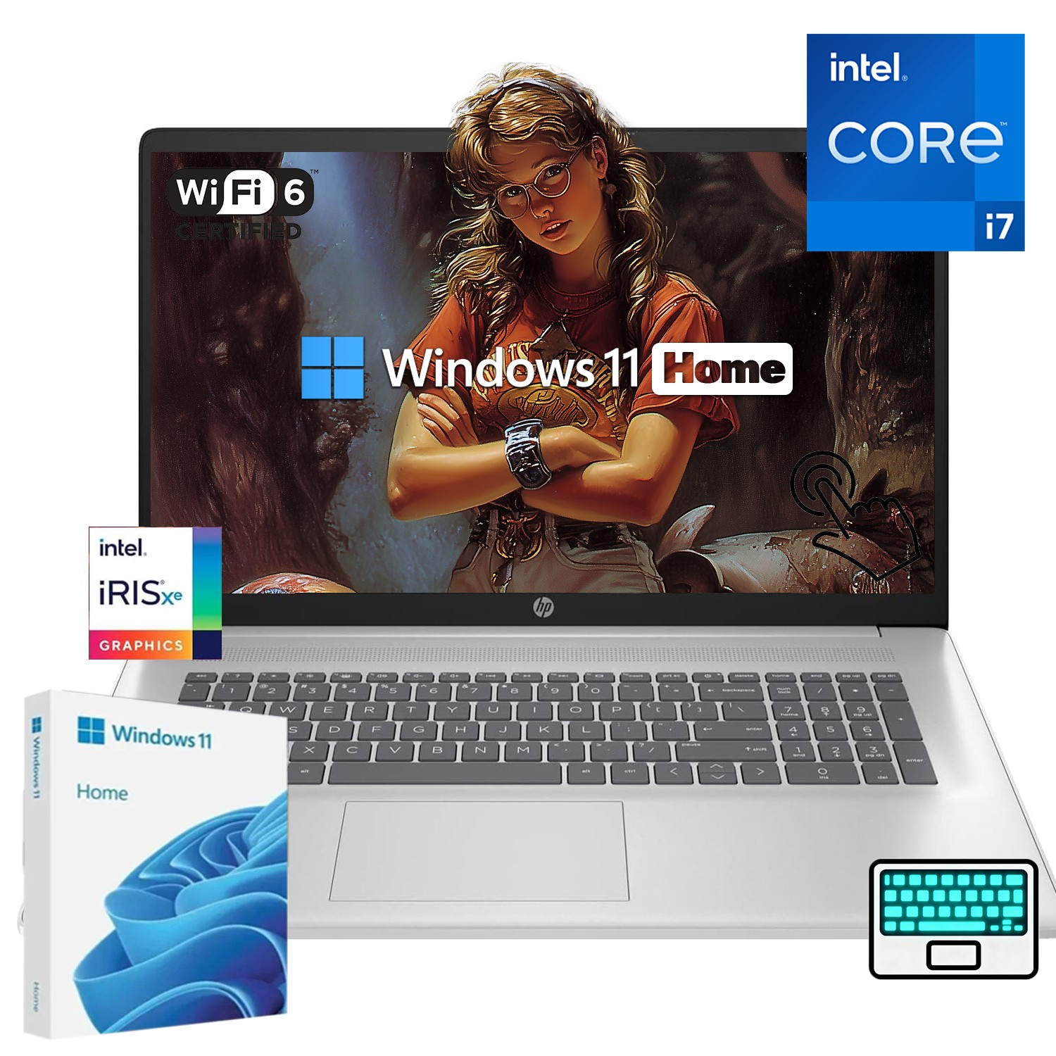 HP Laptop 17.3″FHD Touch Backlit PC Intel Core i7 UpTo 64GB RAM 2TB Windows 11