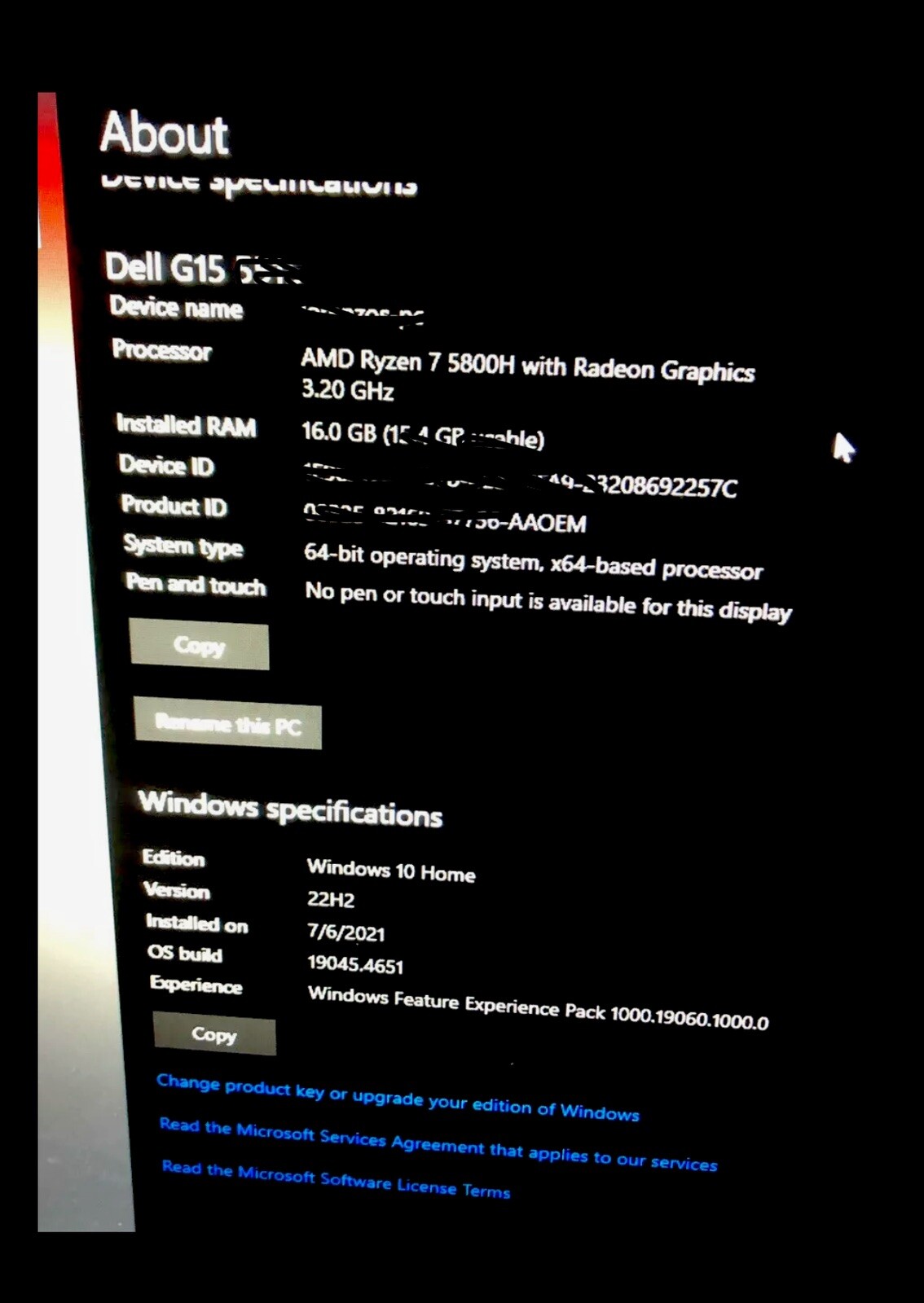 Dell G15-5515 Gaming Laptop 15.6″ FHD Ryzen 7-5800H 16GB 1TBM2 RTX3060 Prestine!