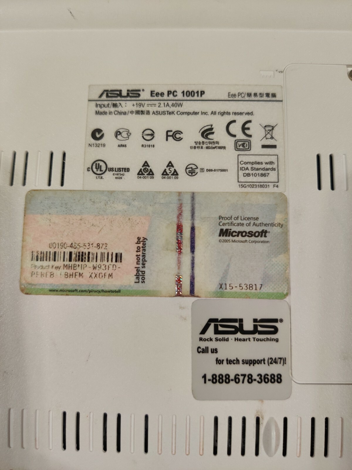 Asus Eee PC 1001p For Parts Not Tested