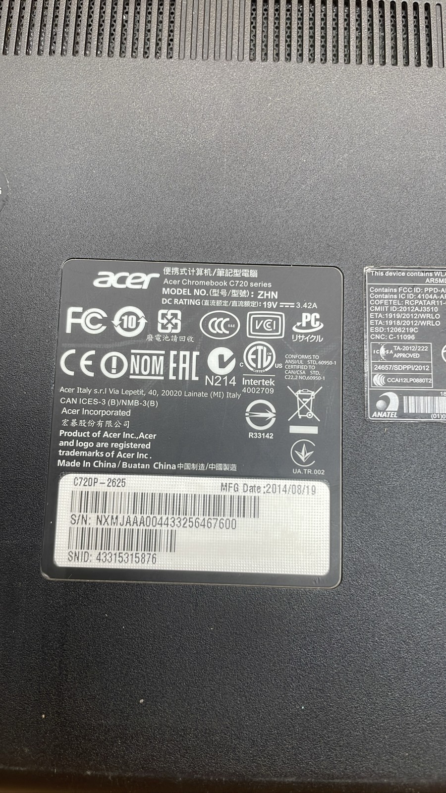 Acer Chromebook C720 ZHN & CB3-131 N15Q10 Intel Laptop Bundle Lot of 4