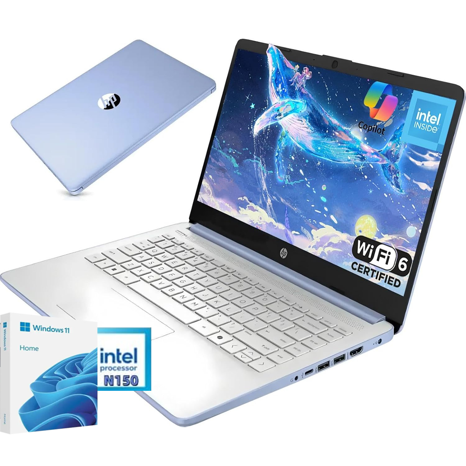 HP 14 Student Laptop,Intel Processor N150,UpTo 4GB 384GB(128GB UFS+256GB MSD)