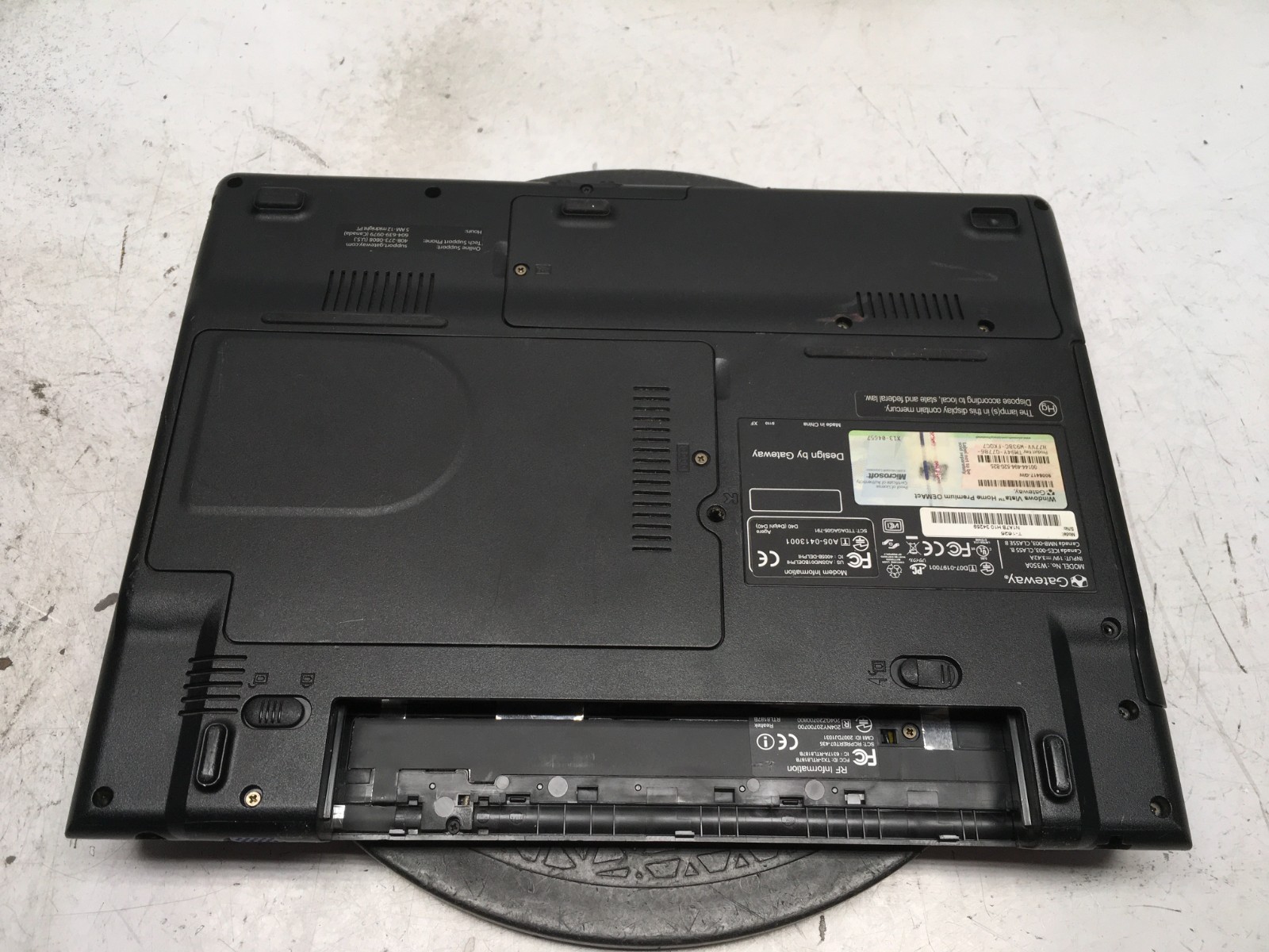 Gateway W350A AMD Turion 64 X2 TL-60 2000MHz 1662 MB NO HDD