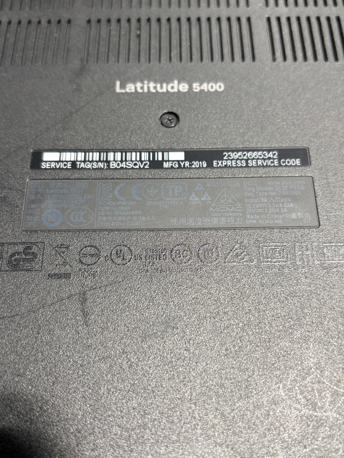 Dell Latitude 5400 14″ FHD i5-8365U 8GB RAM 256GB SSD No OS/Charger