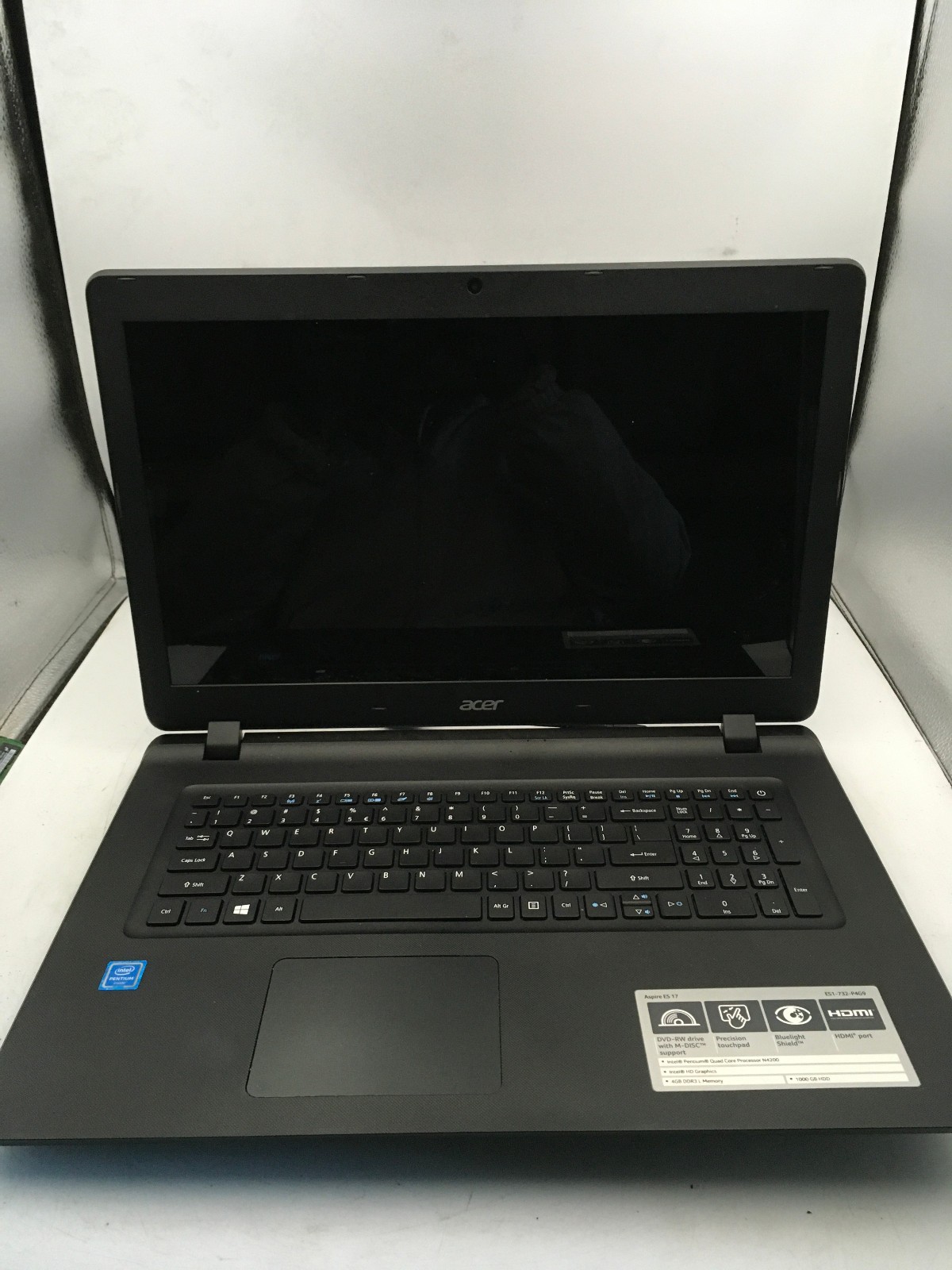 ACER ASPIRE ES1-732 – FOR PARTS/REPAIR – INTEL PENTIUM N4200 – NO RAM – READ -BB