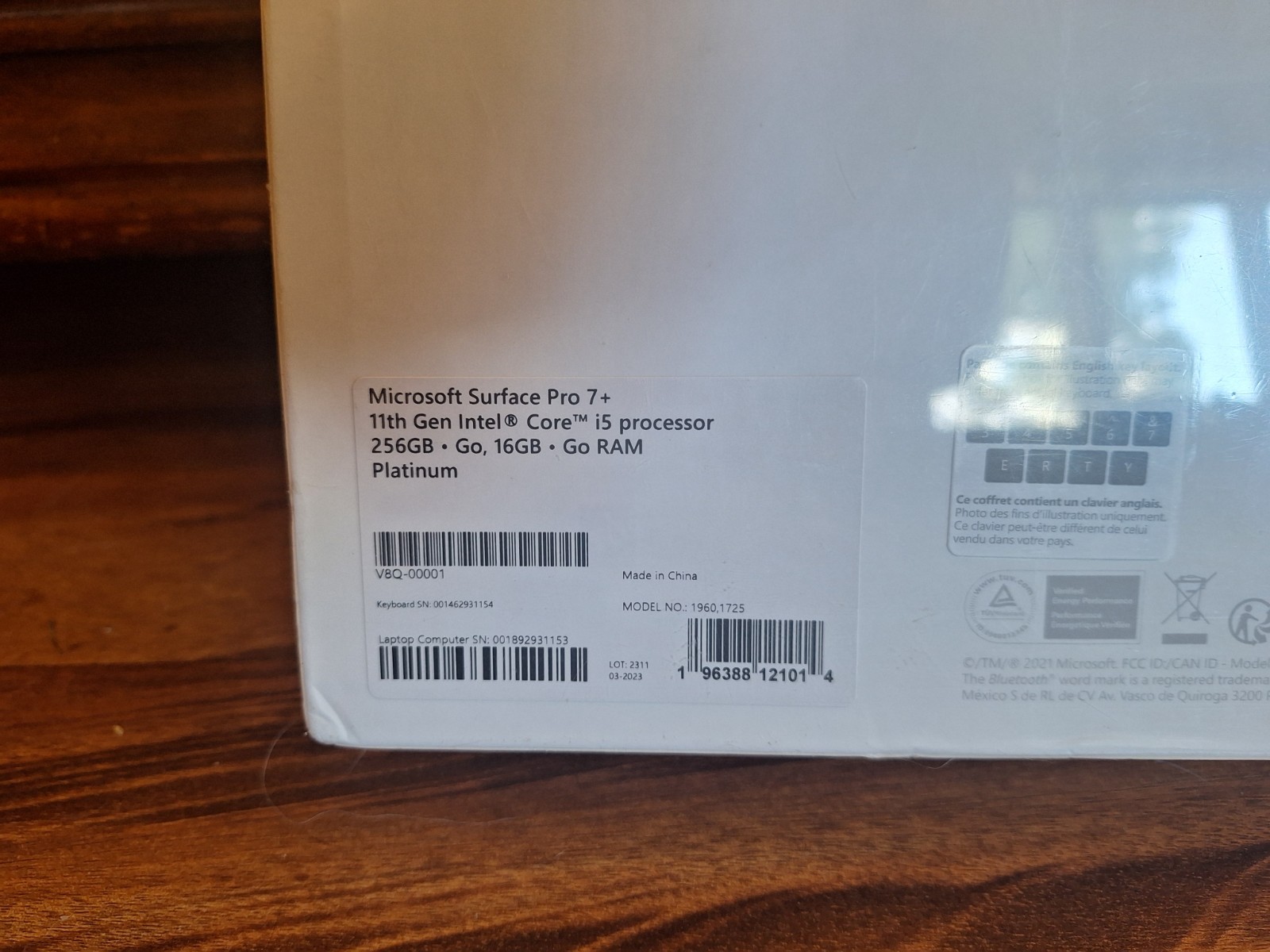 Microsoft Surface Pro 7+ i5 11th 256GB SSD 16GB Windows 11, Platinum +Type Cover