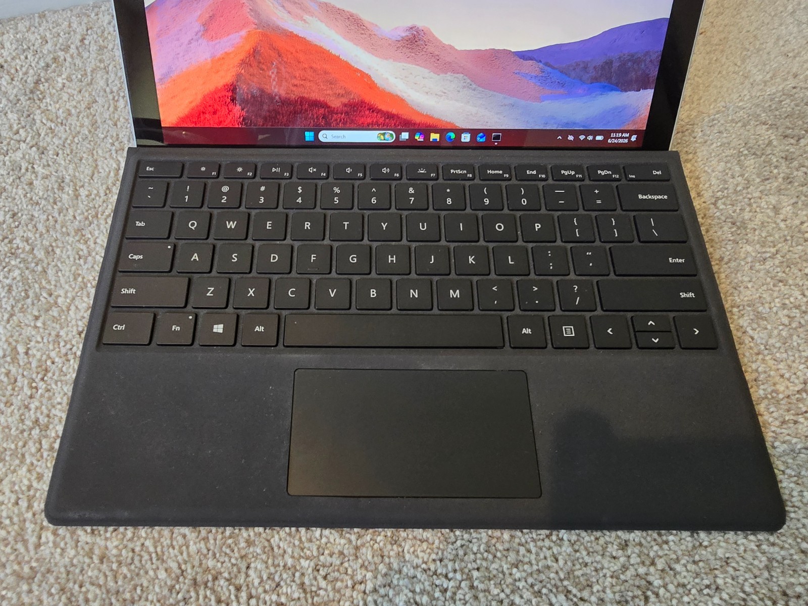 Microsoft Surface Pro 7 128GB SSD, 8Gb RAM, 12.3″, Win 11 Pro, 84% Batt. Health