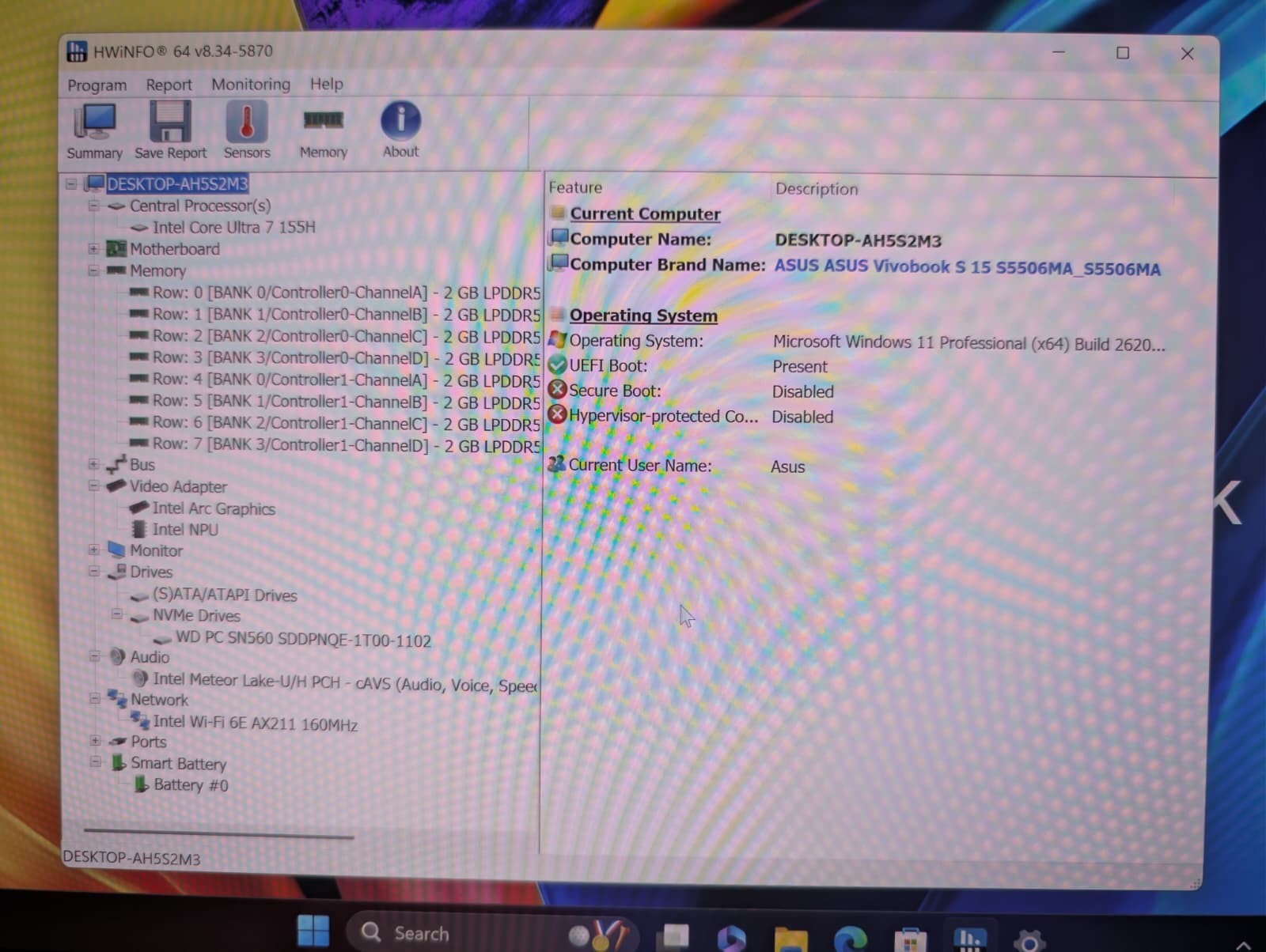 Asus Vivobook S 15 3K OLED @ 120Hz HDR | Ultra 7 16GB RAM 1TB SSD | RGB Backlit