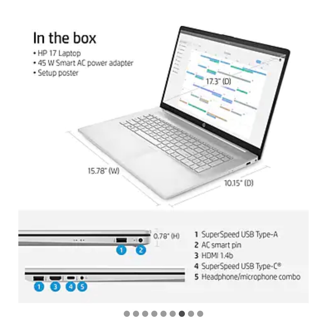 HP 17.3″ Laptop, Intel Core i3-1125G4, 8GB Memory, 512GB SSD, Windows 11 Home