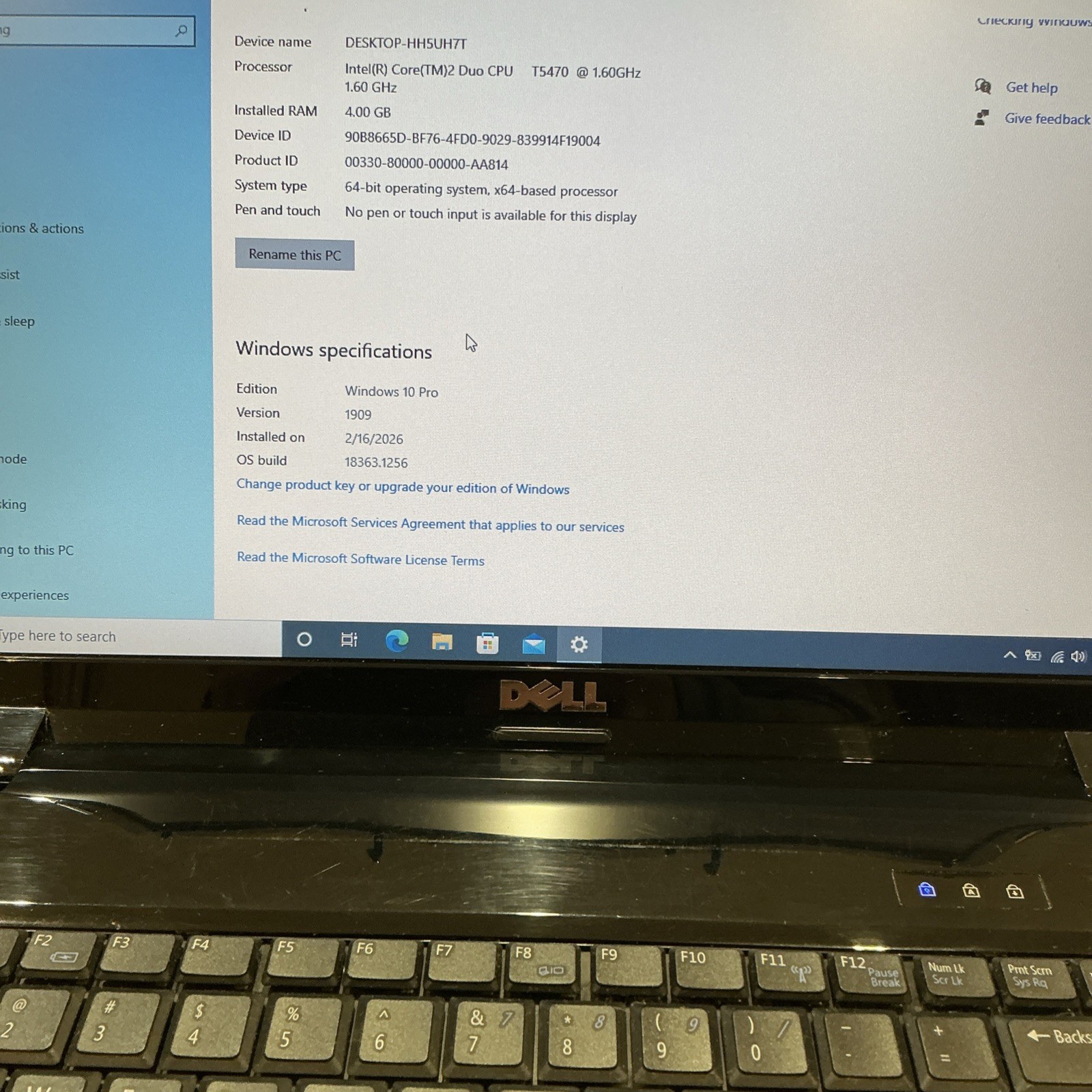 Dell Vostro A860 Laptop Intel Core 2 Duo 1.6Ghz 4GB RAM 160 HDD AC Adapter