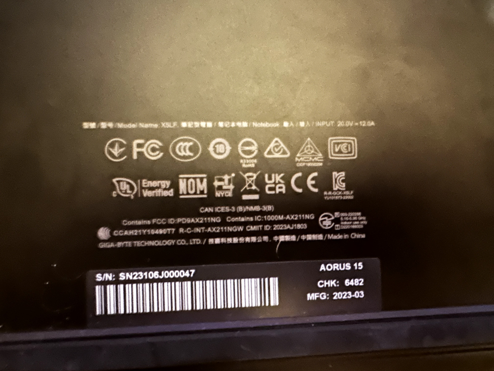 Aorus X5LF Gaming Laptop 15 Inch Intel i5 NVIDIA GEFORCE RTX