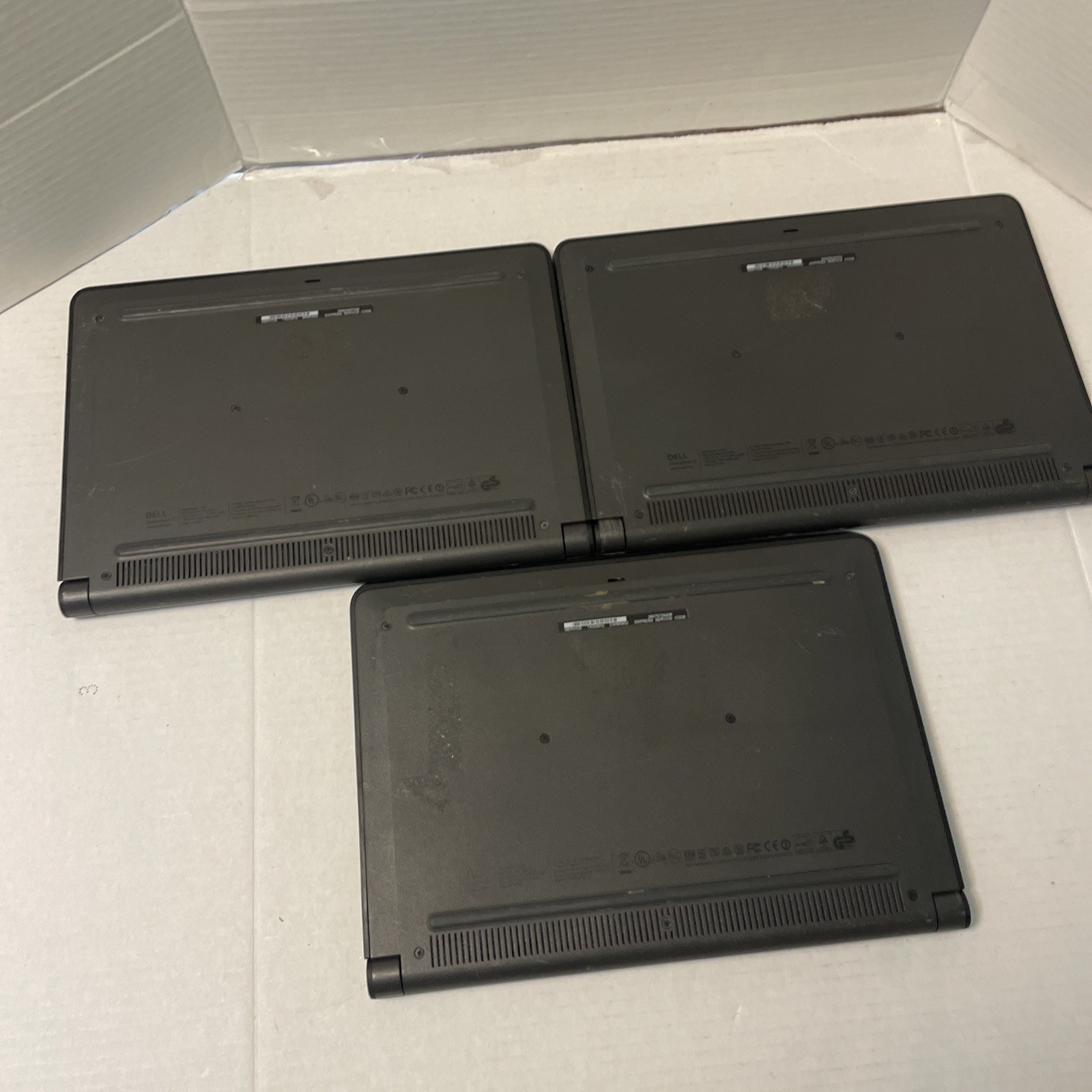 X3 Lot Of Dell P22T001 11.6″ Chromebook w/Celeron 2.16GHz/4GB/16GB (Black)