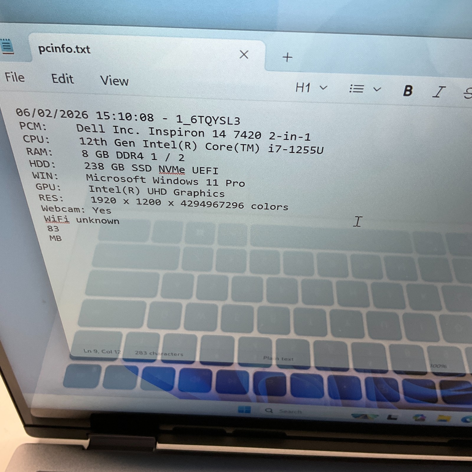 Dell Inspiron 7420 2 in 1 Laptop – i7-1255U 8GB 256GB SSD 14″ Touchscreen Win 11