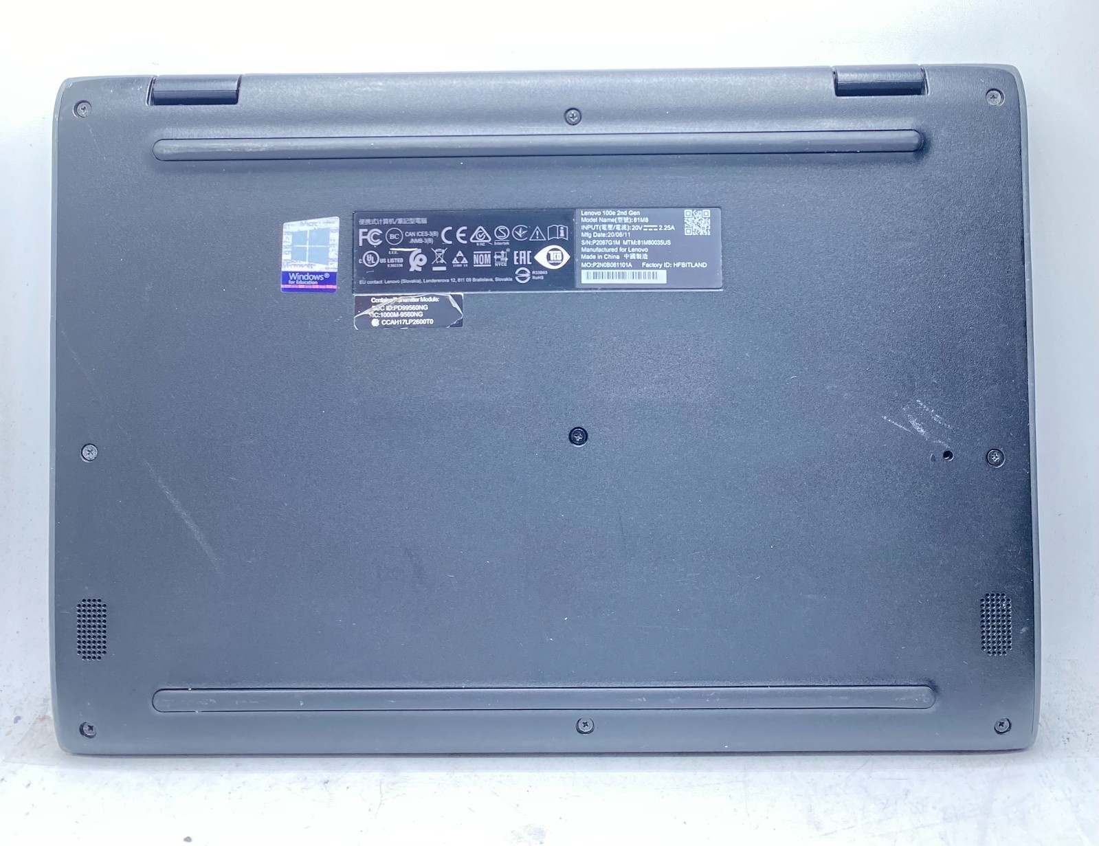 Lenovo 100e 2nd Gen Windows Intel Celeron N4020 CPU @1.10GHz, 4GB RAM, 64GB eMMC