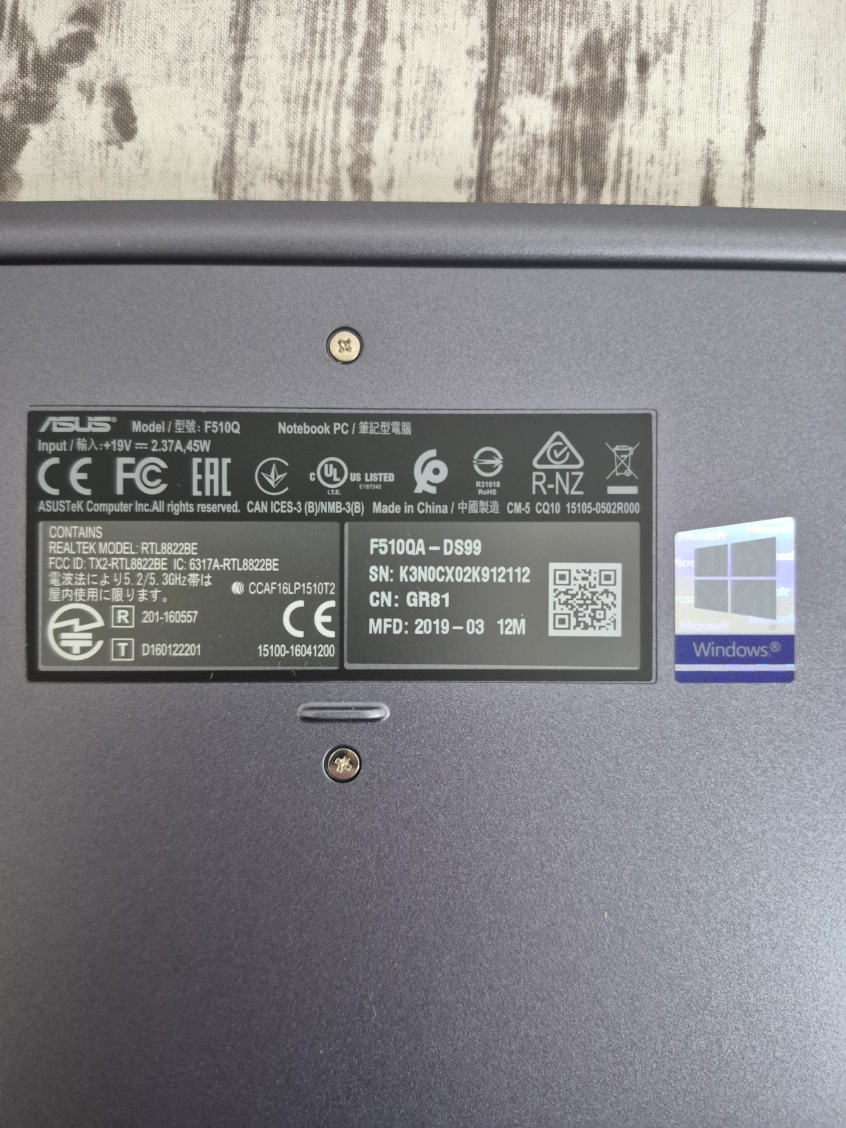 Asus F510Q Laptop Computer Notebook PC For Parts Or Repair