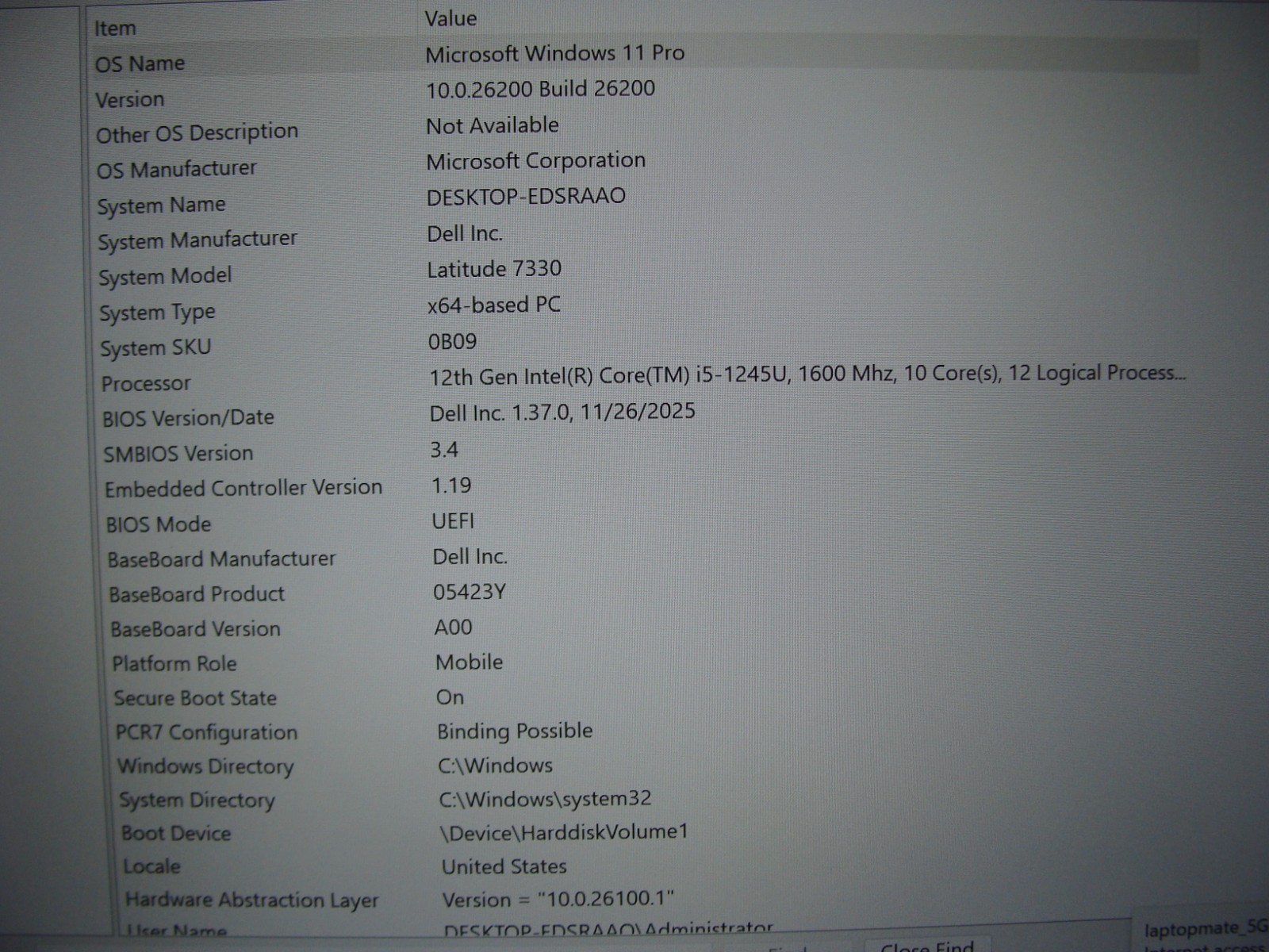 Dell Latitude 7330 13.3″FHD corei5-1245U 1.6GHz 16GB 256GB W11P ExcellentBat +PA