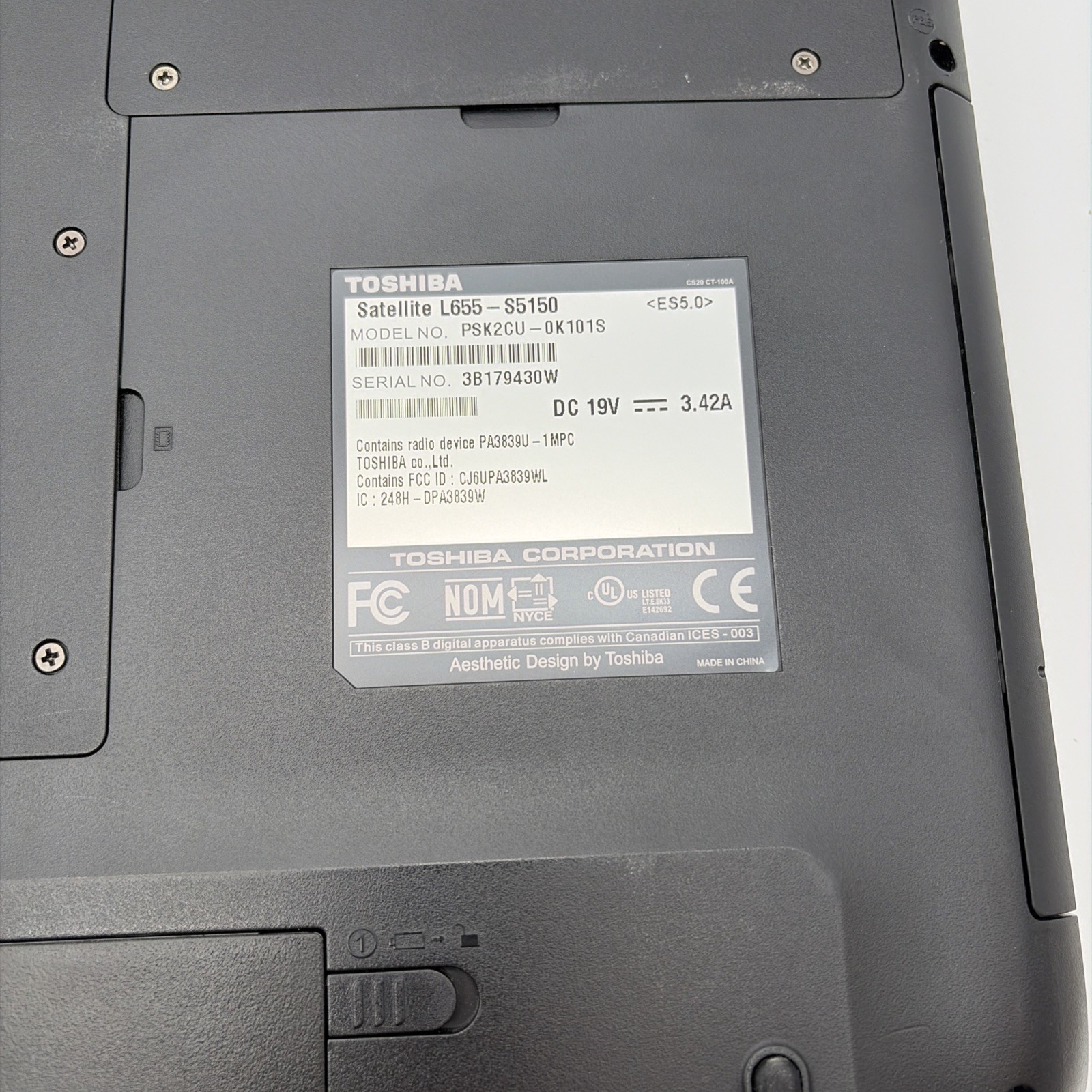 Toshiba Satellite L655-S5150 17.3″ Laptop | For Parts or Repair L89
