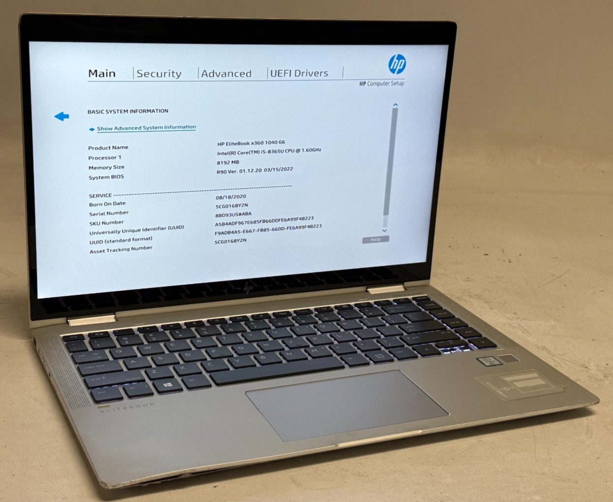 HP EliteBook x360 1040 G6 2in1 14″ (i5-8365u – 8GB RAM – 256GB SSD – Win11Home)