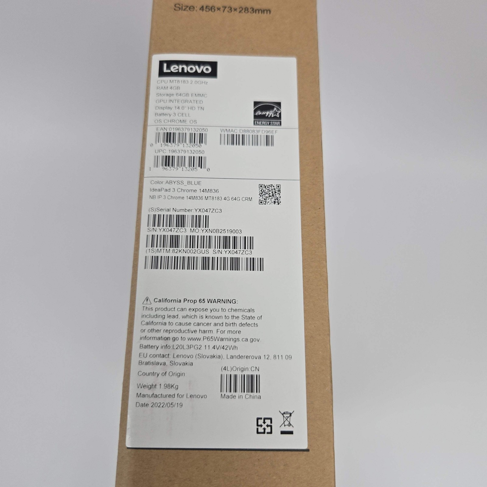 New Lenovo IdeaPad 3 14M836 14″ MT8183 2.0GHz 4GB RAM 32GB SSD