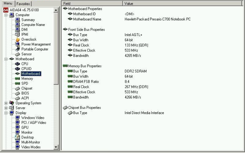 FOR PARTS 15.4″ HP Compaq Presario C700 (Pentium T2310/1.46 GHz/NO RAM/NO HDD)