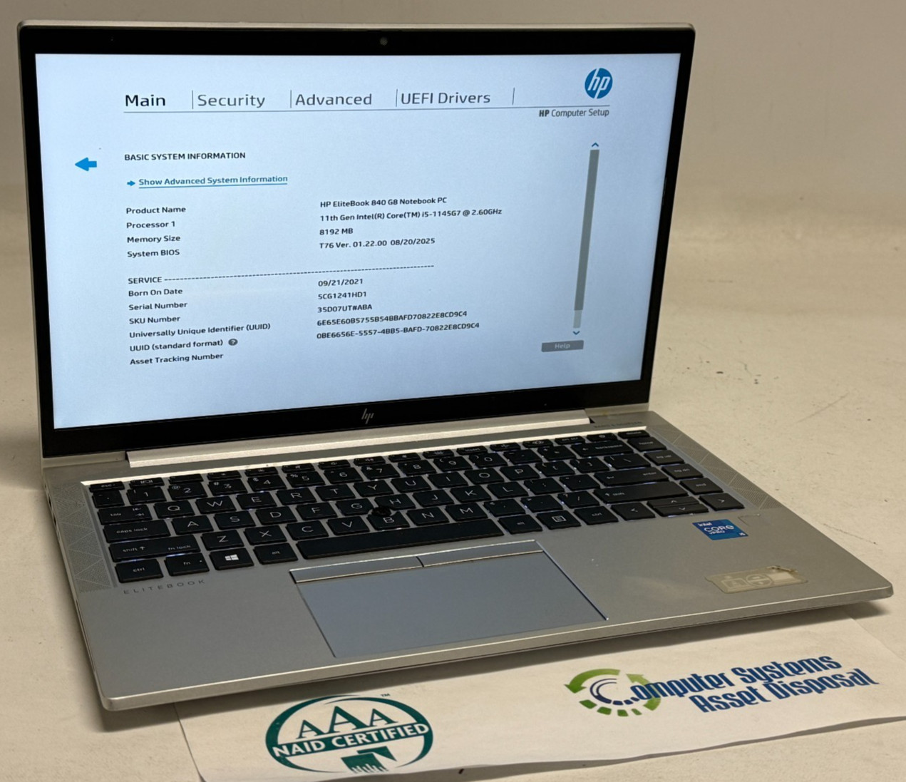 HP EliteBook 840 G8 14″ (i5-1145G7 – 8GB RAM – 256GB SSD – Win11Home)