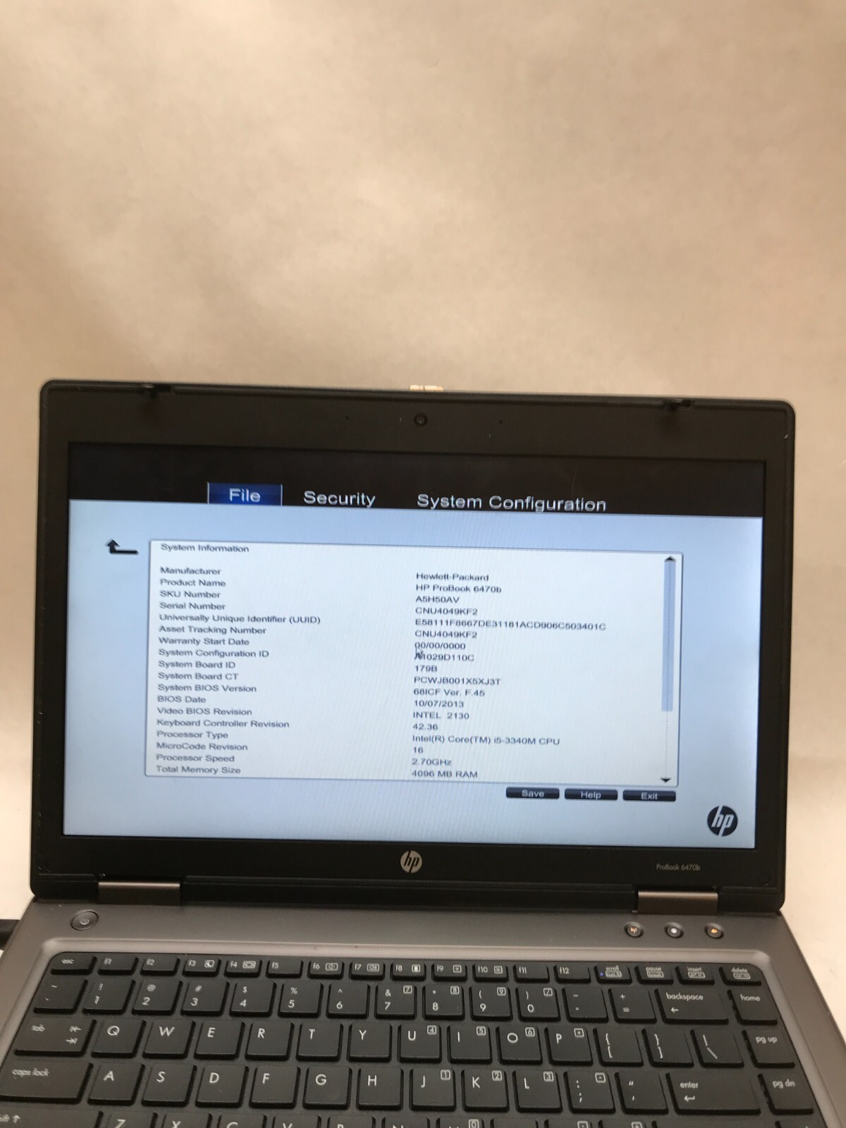 HP ProBook 6470b 14″ Intel i5-3340M 4GB RAM NO HDD/OS For Parts *READ* AS IS -DW
