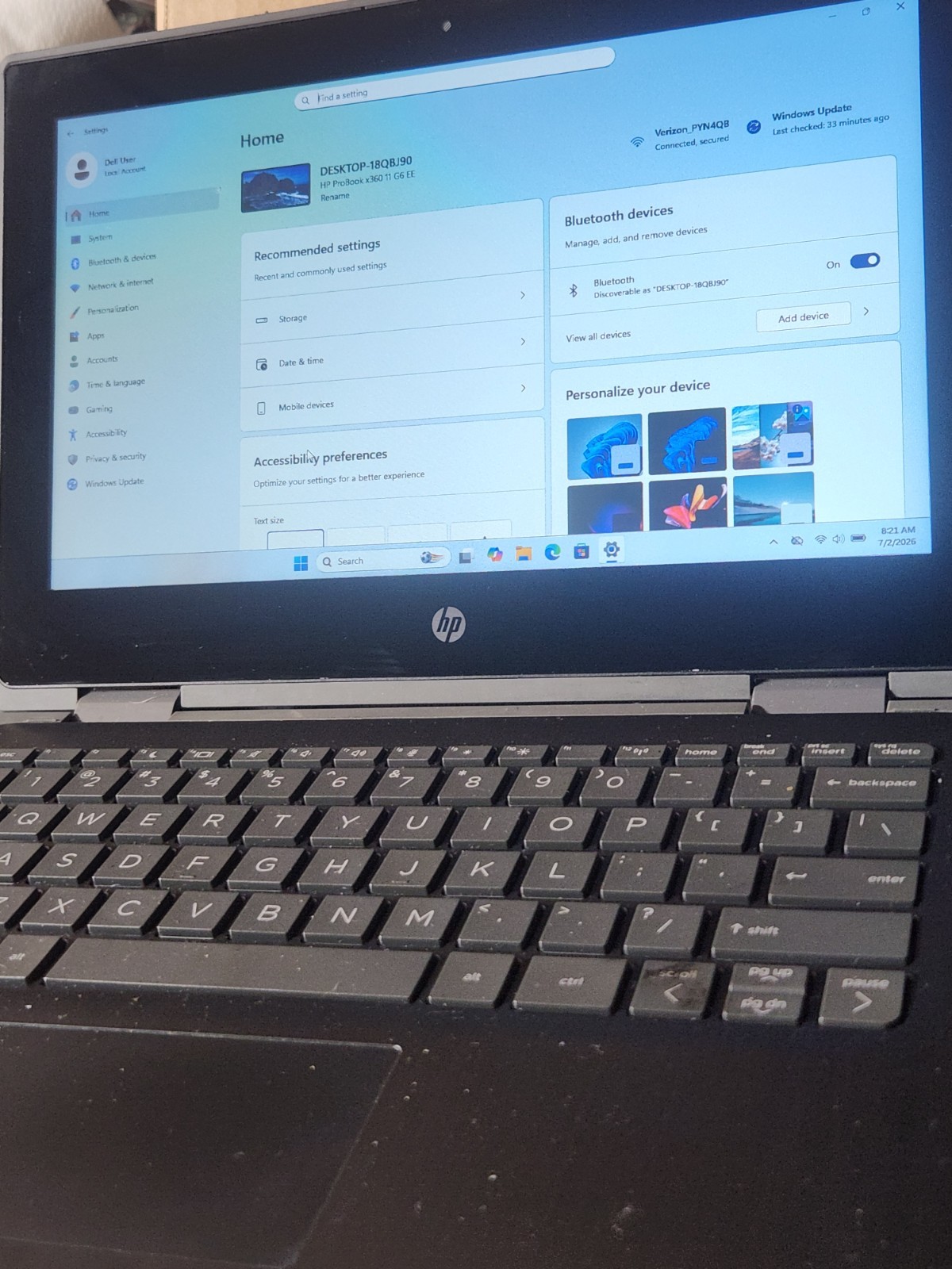 HP ProBook X360 11 G6 EE/Touchscreen/8GB RAM 128GB SSD/Good Battery *READ*
