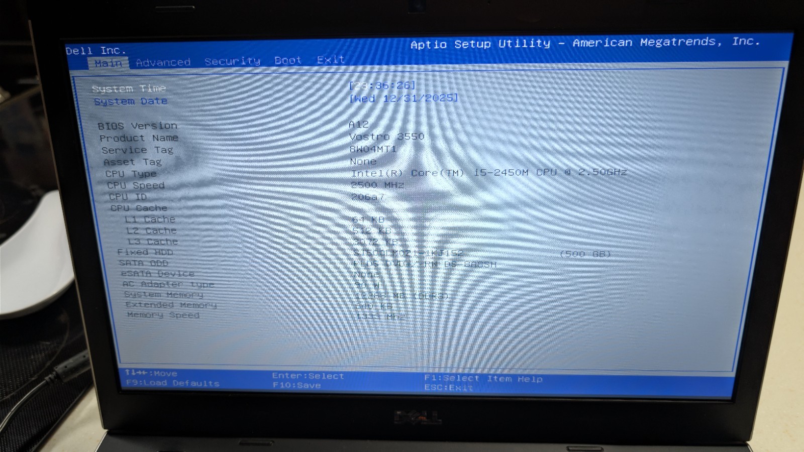 Dell Vostro 3550, I5-2450M 2.5GHz, 12GB RAM, 500GB HDD, Windows 10 Home Fast